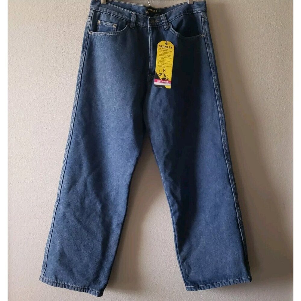 Stanley 5-Pocket Workwear Denim Blue Jeans Men's 34X30 Classic Fit New